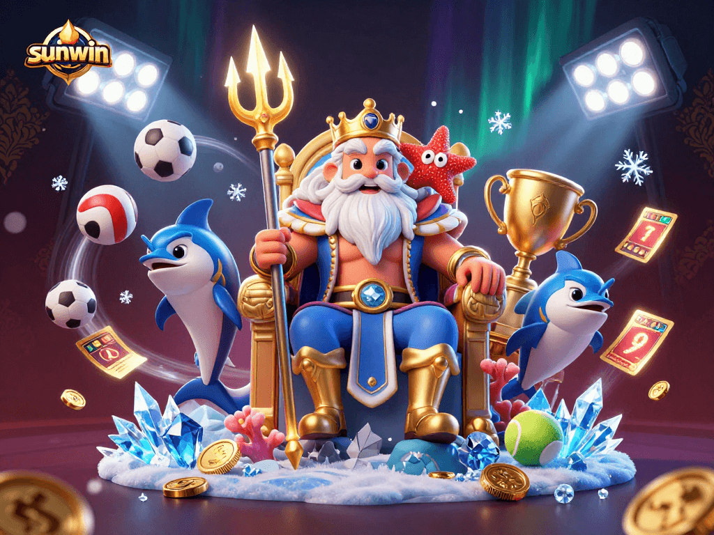 Engage with thrilling action at sunwin's casino, featuring Neptune and sports-themed dynamic elements.