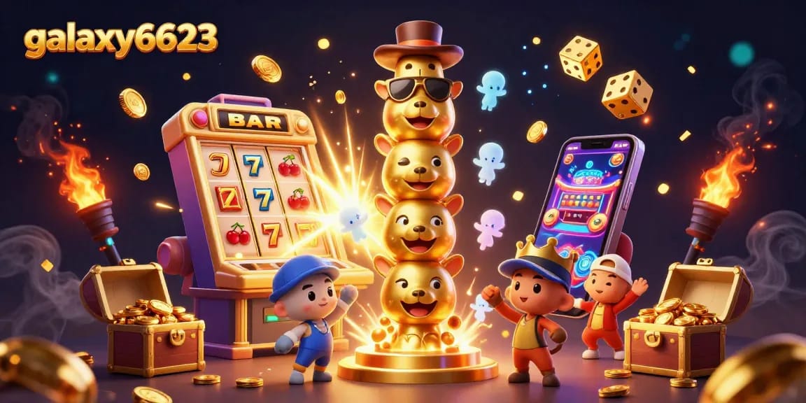 Engage with galaxy6623's vibrant casino world featuring lively characters and dynamic game elements.