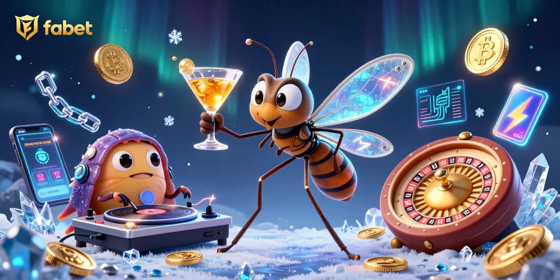 Experience top-tier gaming adventures with fabet's vibrant 3D casino illustration showcasing unique gambling elements.