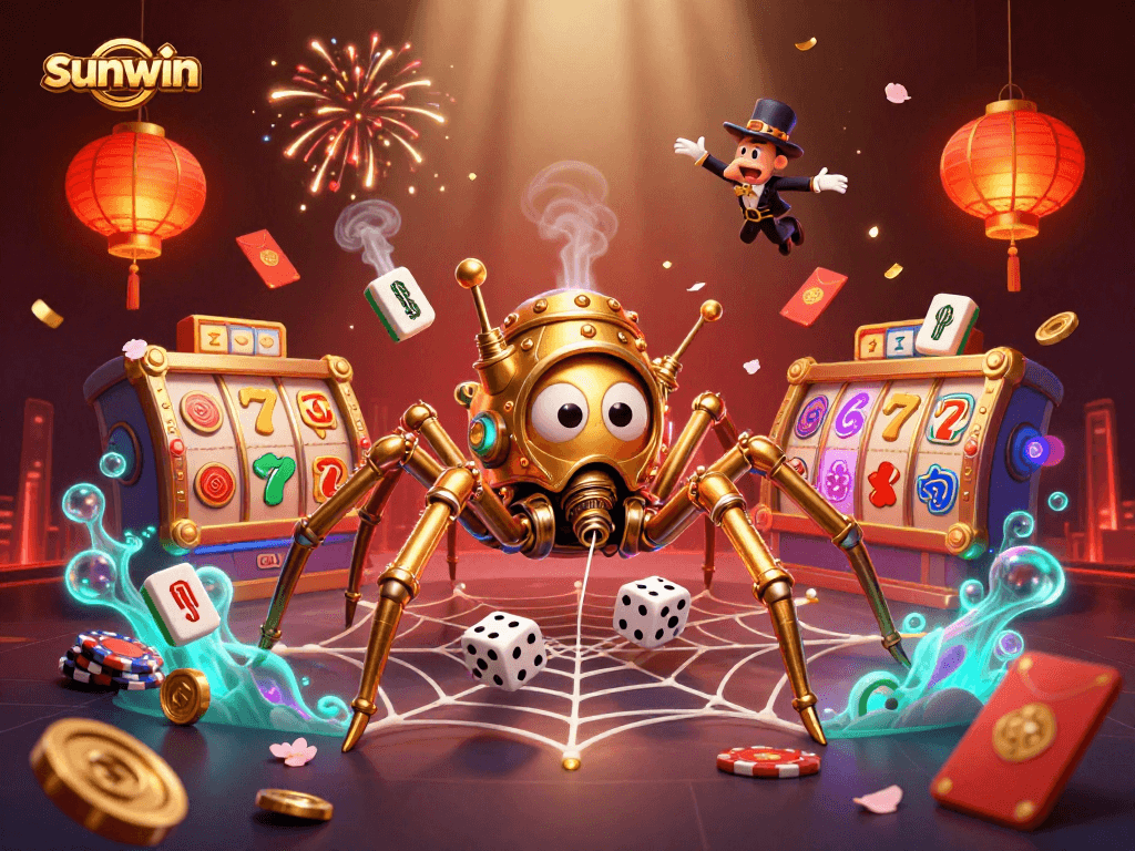 Experience thrilling jackpots with sunwin at this captivating steampunk casino scene.