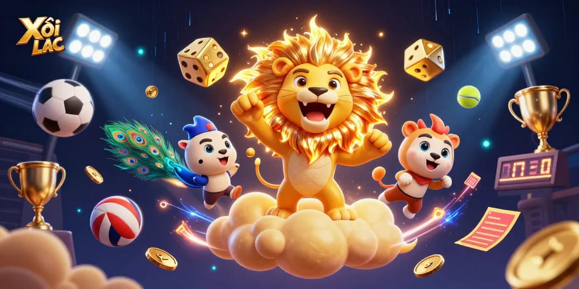 Xôi Lạc offers thrilling sports betting experiences with dynamic action-packed visuals and casino elements.