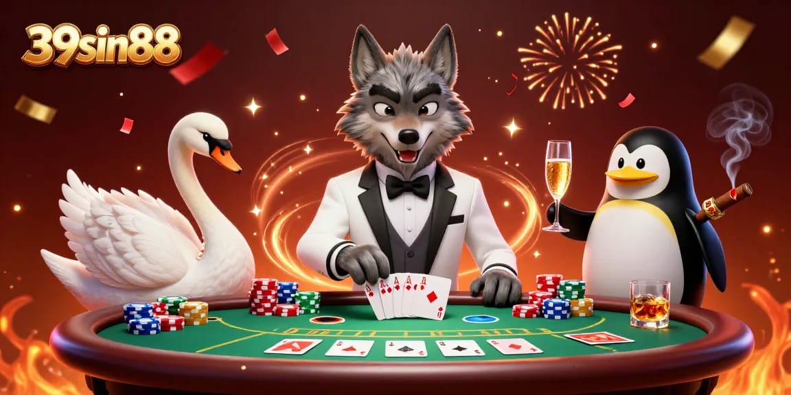 Experience the thrilling atmosphere of 39sin88 with vibrant characters and casino excitement.