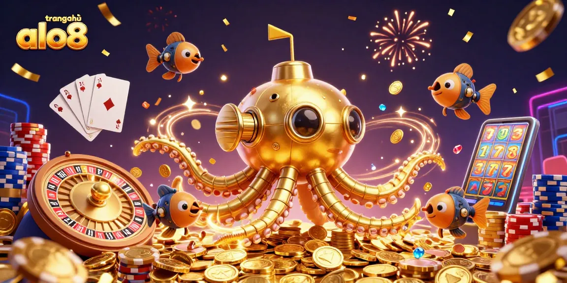 Experience thrilling action at trang chủ alo8 with a dynamic ocean of gold, 3D Kraken, and casino excitement.