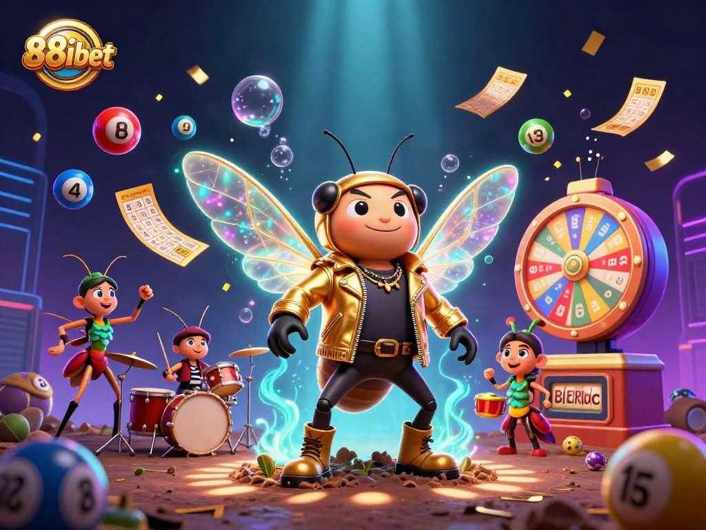 Engage with 88ibet's vibrant gaming scene featuring exciting lottery elements and dynamic characters.
