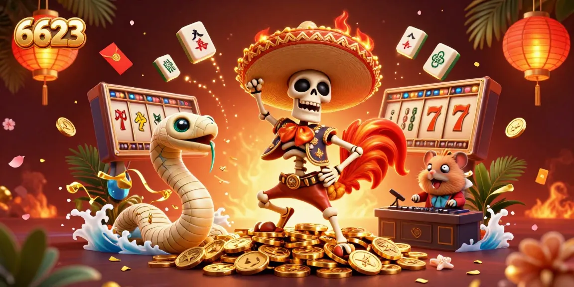 Experience the thrill of 6623 with colorful casino elements and dynamic characters in action.