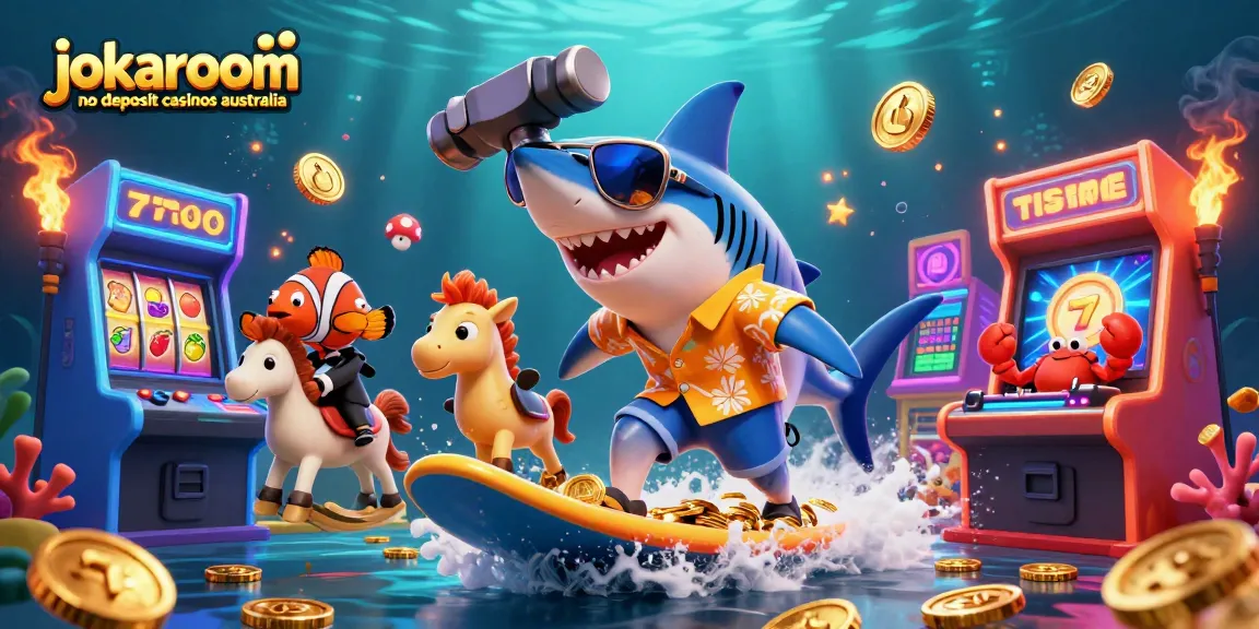 Experience thrilling fun at jokaroom no deposit casinos australia with this vibrant 3D illustration.