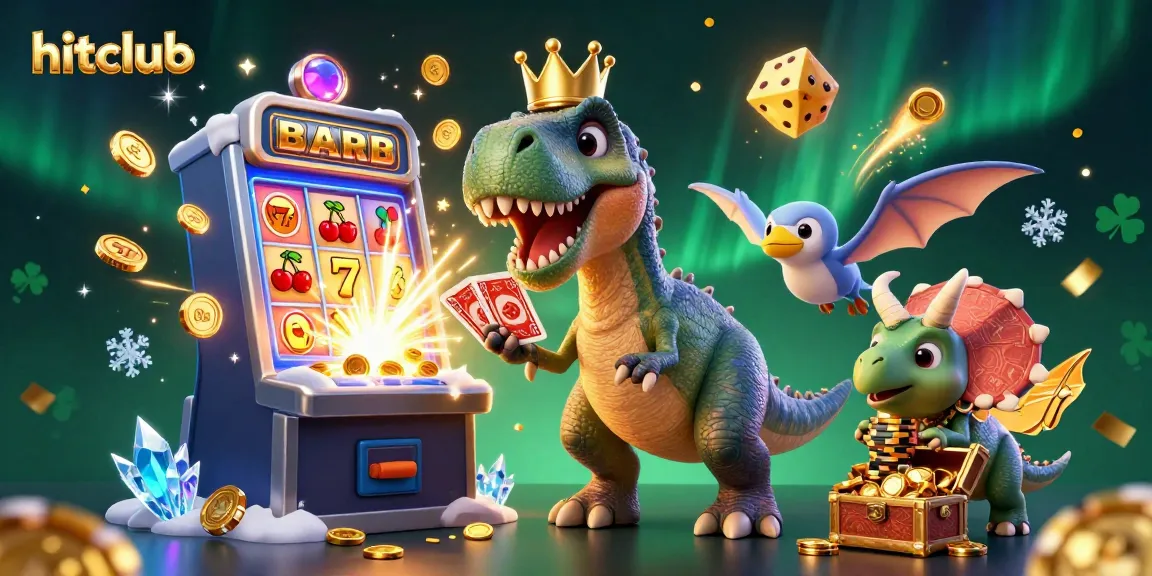 Experience thrilling adventures at hitclub with animated slot machines and playful characters in a lively casino setting.