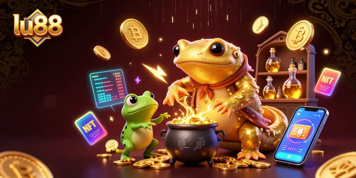lu88 features a golden salamander alchemist transmuting materials into coins amid a vibrant casino scene