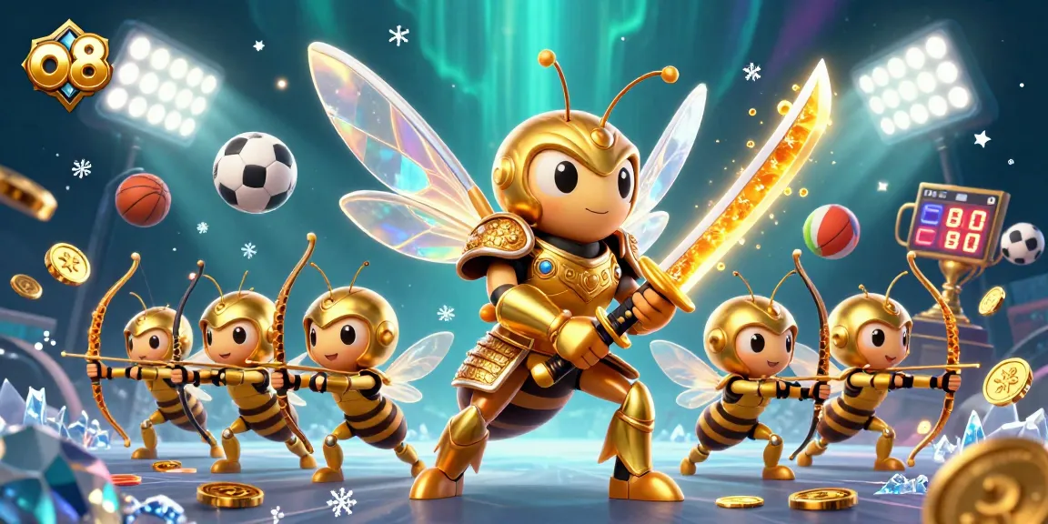Experience thrilling gameplay at o8 with an epic golden hornet samurai and sports betting elements.