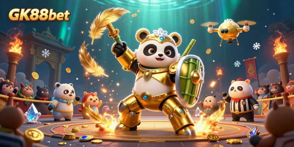 Engage with GK88bet through this vibrant online casino illustration featuring dynamic gambling elements.