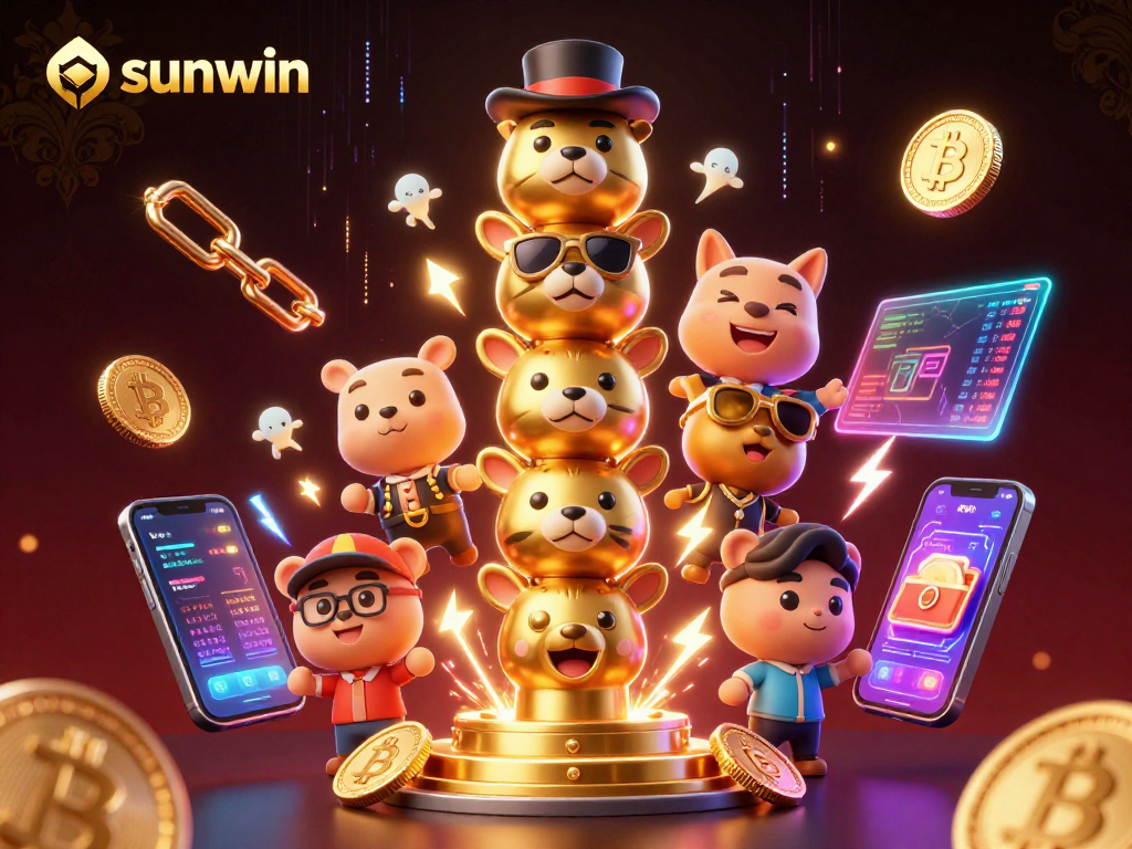 Engage with sunwin as a vibrant 3D casino scene featuring a dynamic golden totem pole.