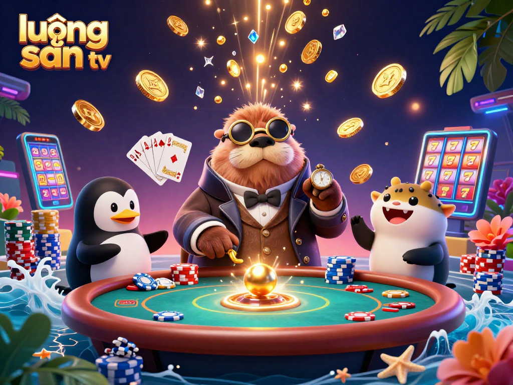 Experience the excitement of lương sơn tv with a jolly walrus playing poker underwater!