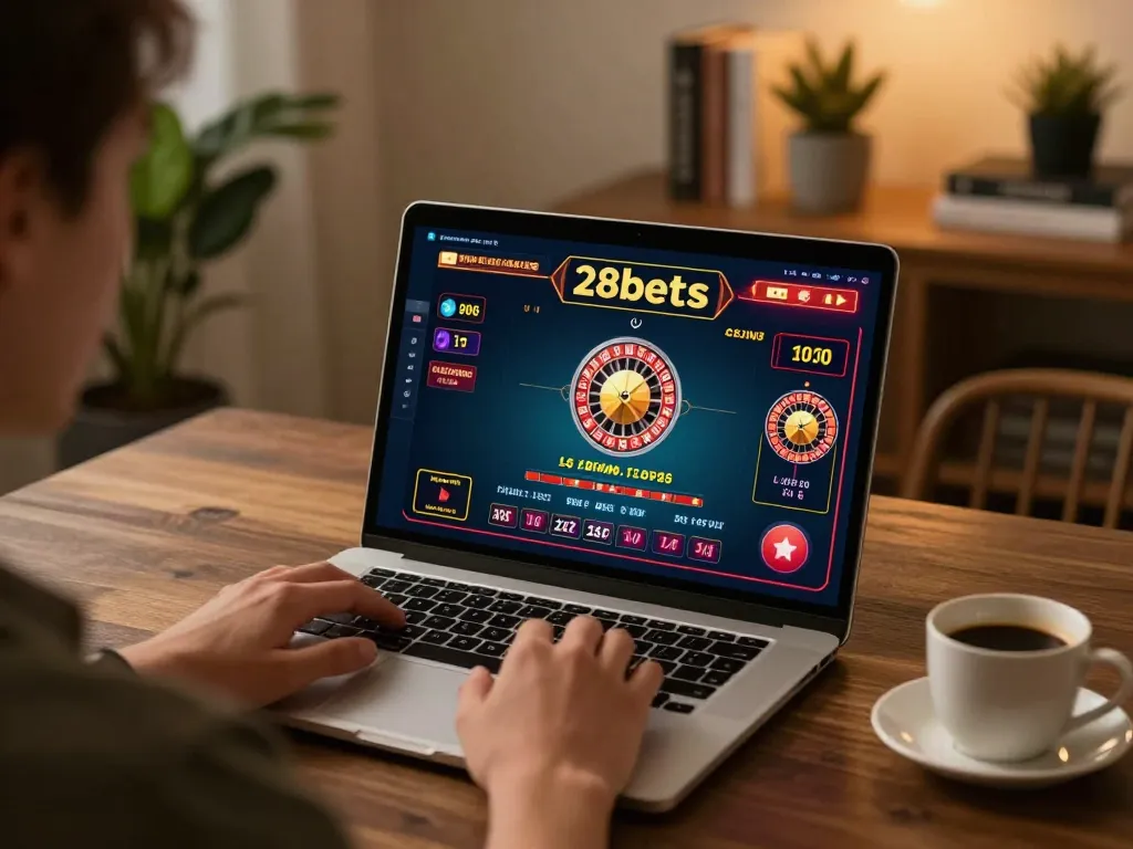 Engaging live dealer roulette game on a 28bets casino online platform, enhancing the gambling experience.