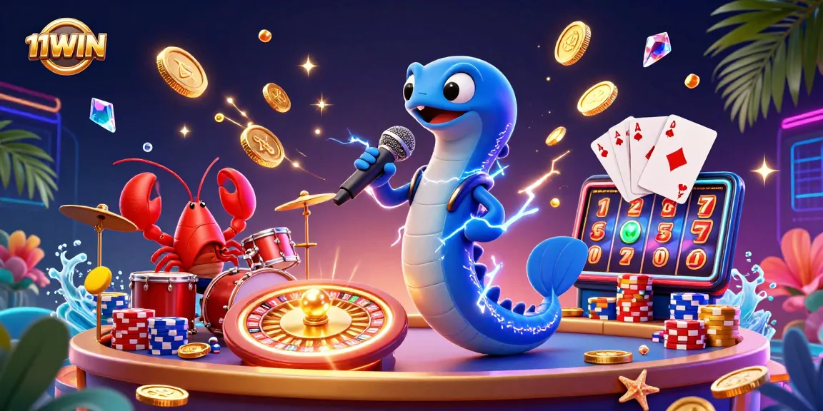 Experience the excitement of action-packed gaming with 11WIN's vibrant underwater casino scene.