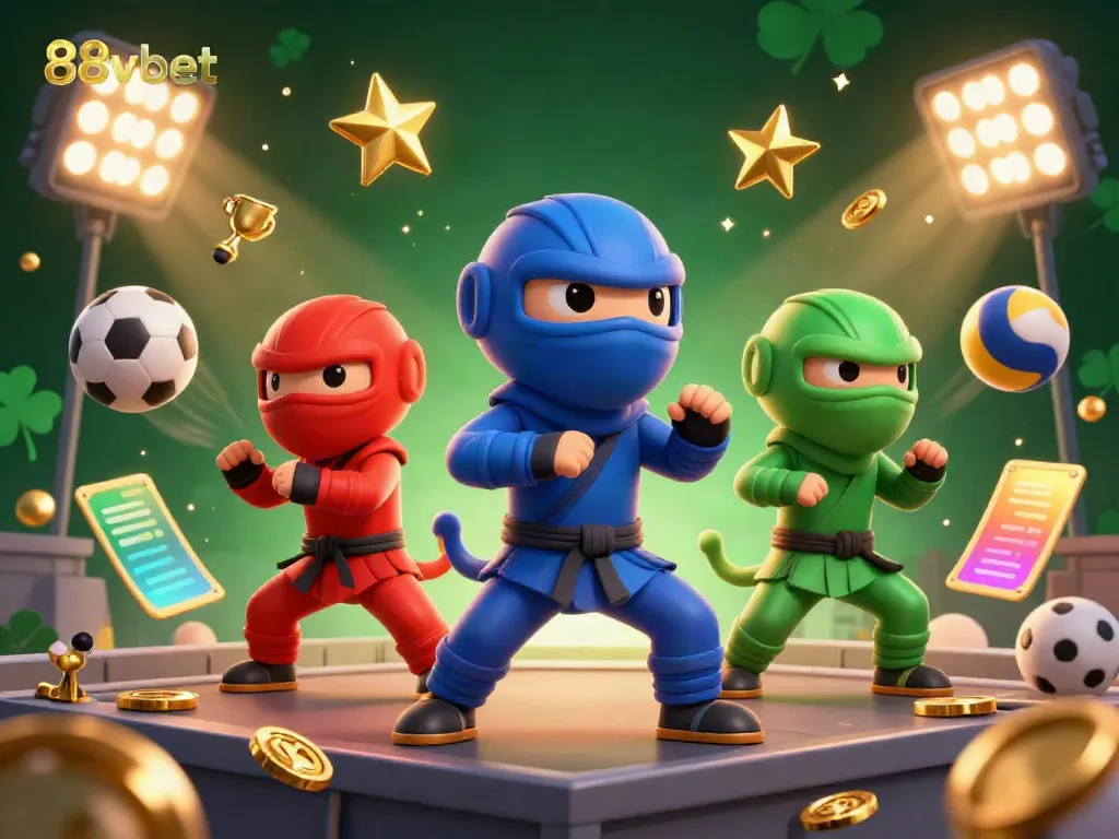 Experience thrilling 88vbet gaming with dynamic chameleon ninjas and sports elements in action.