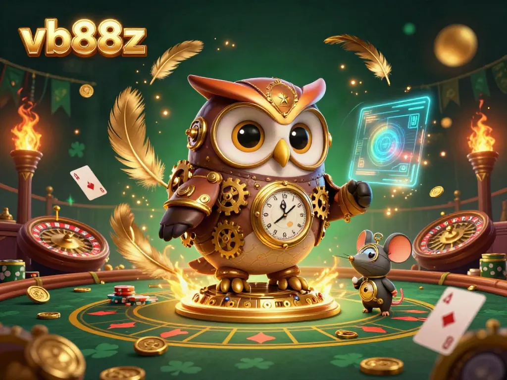Experience thrilling gaming action and innovation at vb88z in this vibrant casino illustration.