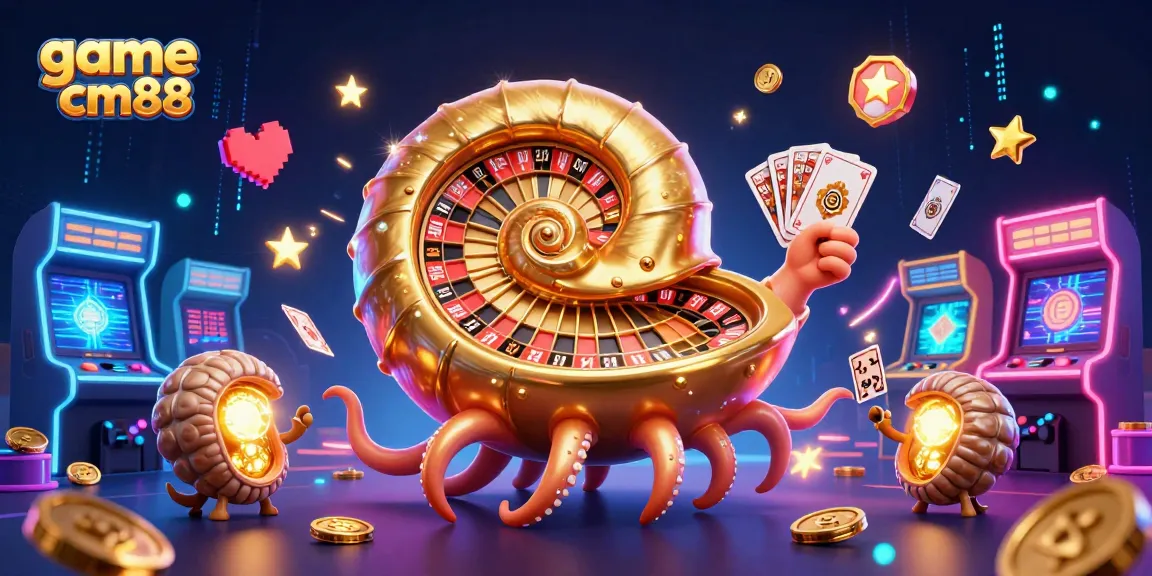 Experience game cm88 in a vibrant 3D casino scene with colorful gaming elements.