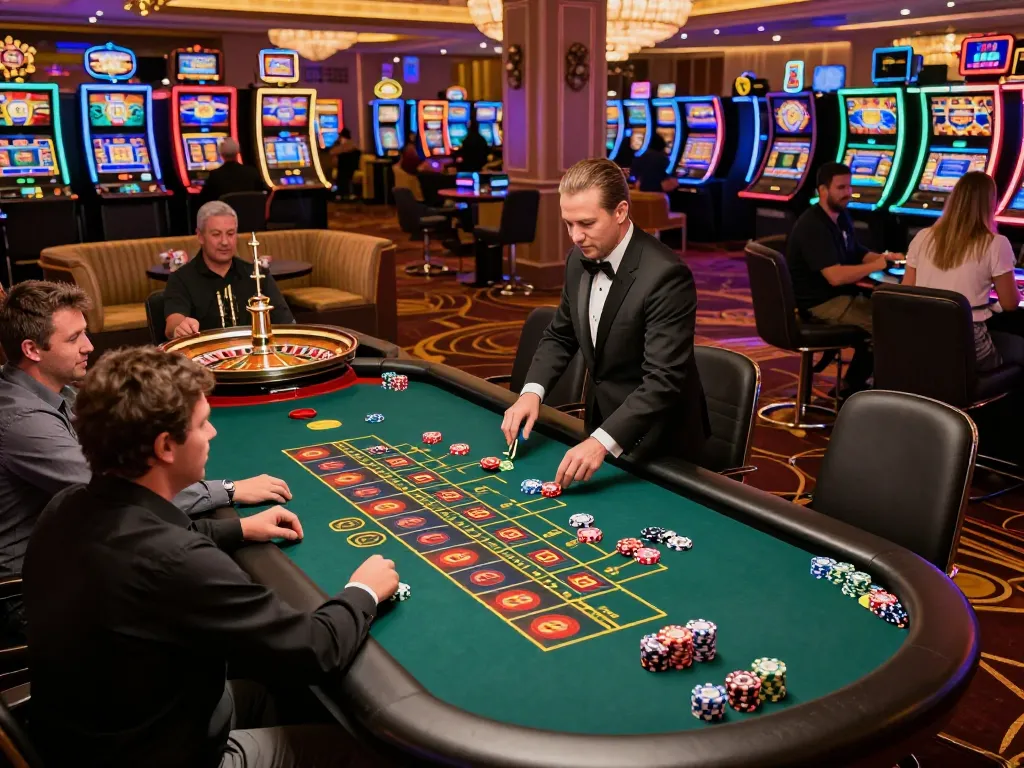 SC88 players engaging in an exciting roulette game at a vibrant casino