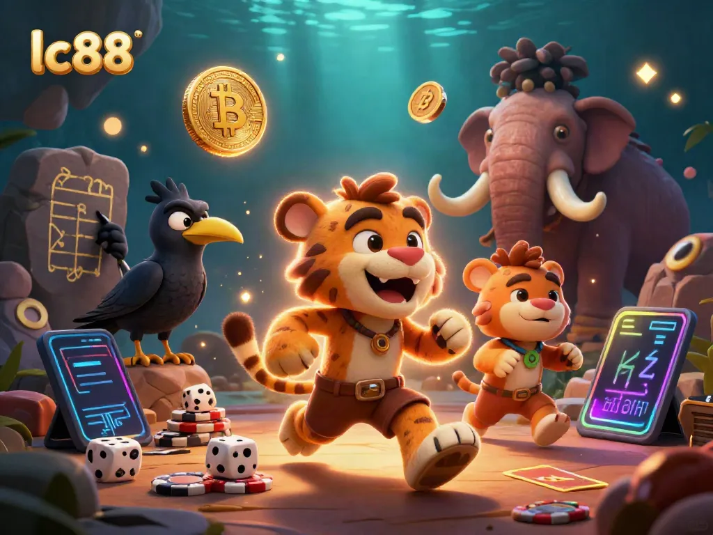 Experience the vibrant energy of lc88 in a thrilling prehistoric casino scene.