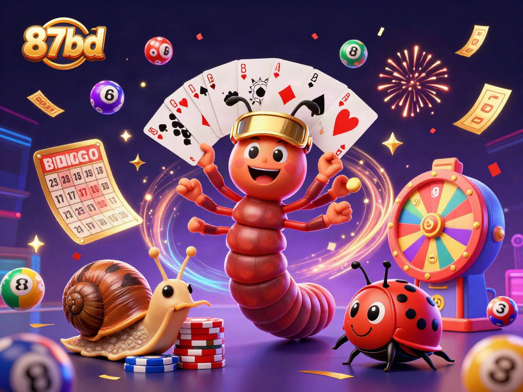 Experience the thrill of winning with 87bd's vibrant lottery game scene featuring unique characters and dynamic elements.