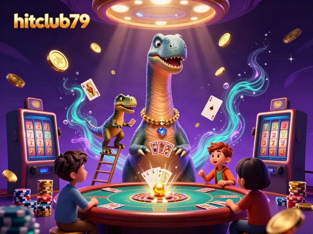 Experience immersive gaming at hitclub79 with vibrant 3D casino visuals featuring engaging characters and game elements.