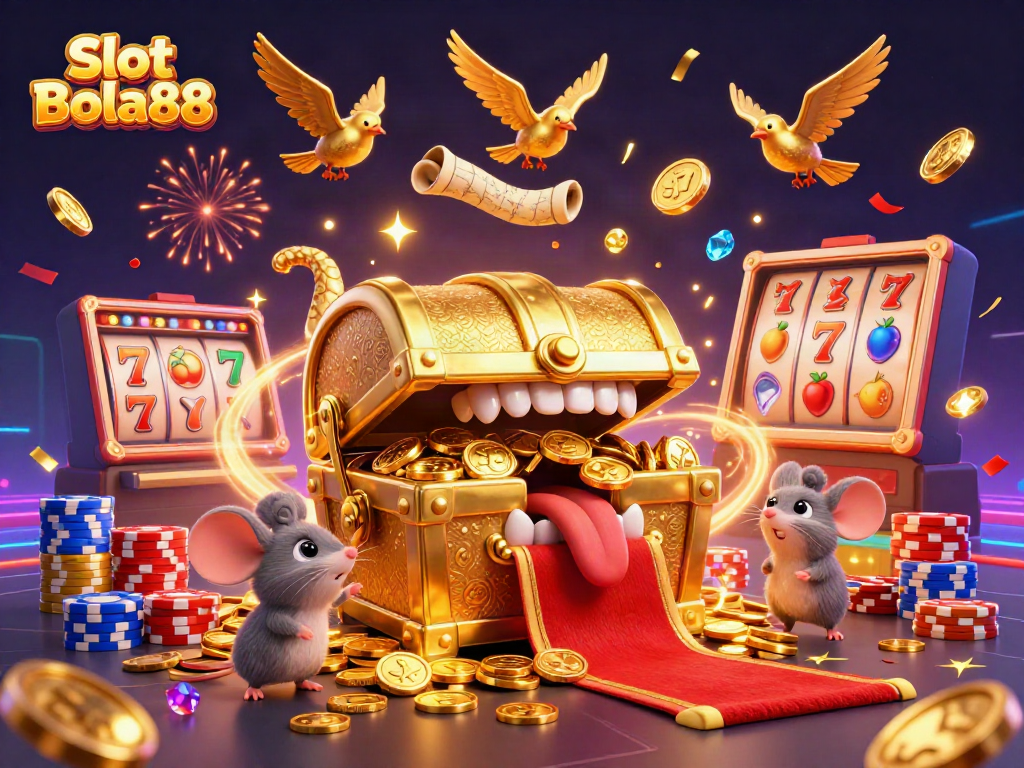 Spin the reels and win with Slot Bola88's captivating 3D treasure animation.
