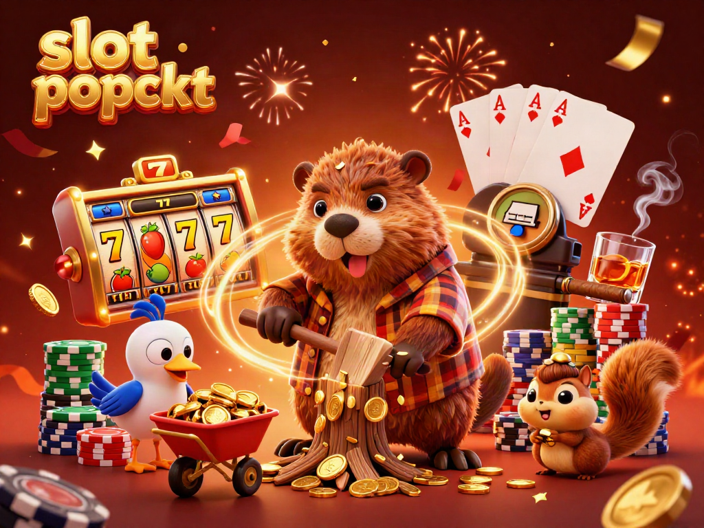 Experience the thrill of winning at the slot jackpot with lively casino characters celebrating in a vibrant scene.