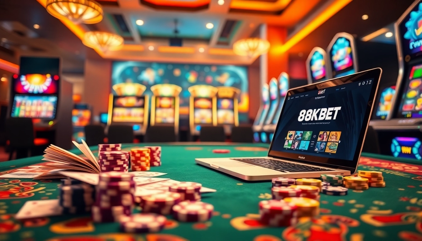 Play online games at https://8kbet.hair/ with colorful poker chips and vibrant casino visuals.