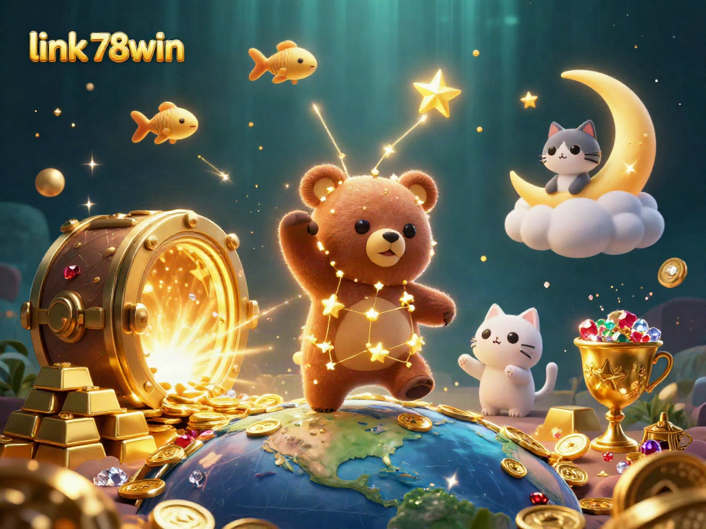 Engage with vibrant gaming under the stars at link 78win, featuring fun characters and treasure.