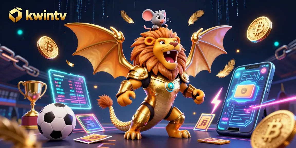 Experience seamless sports betting excitement with okwintv, showcasing a triumphant chimera and crypto elements.