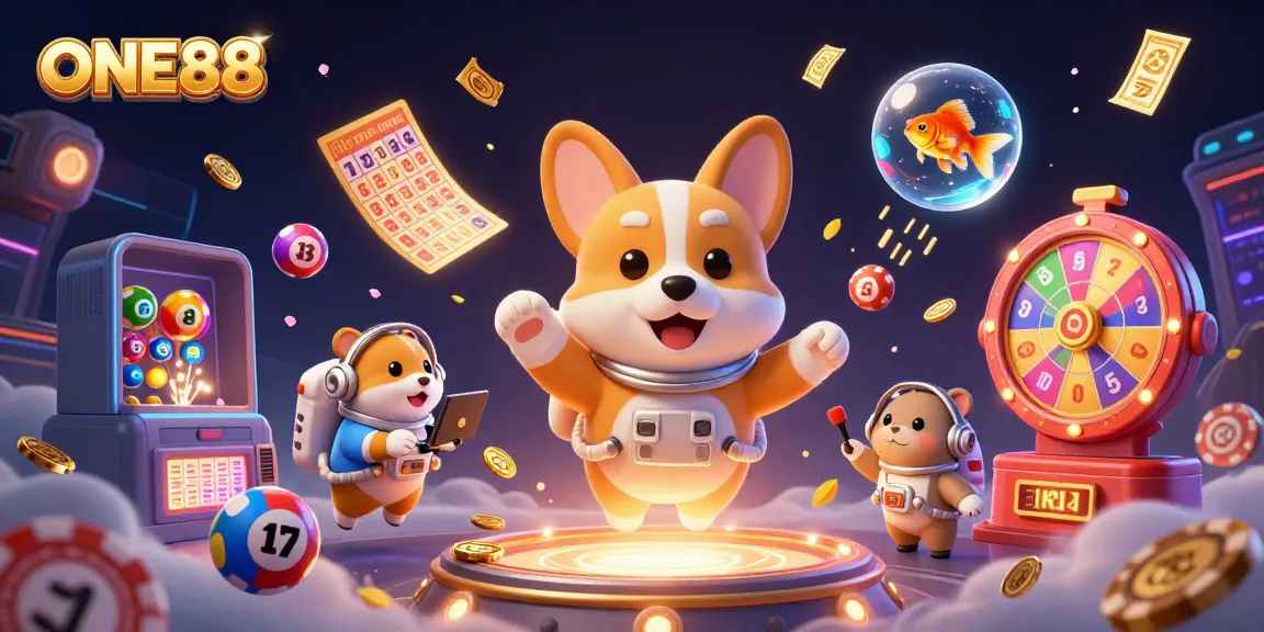 Participate in exciting casino experiences with ONE88's vibrant gaming scene featuring animated characters.