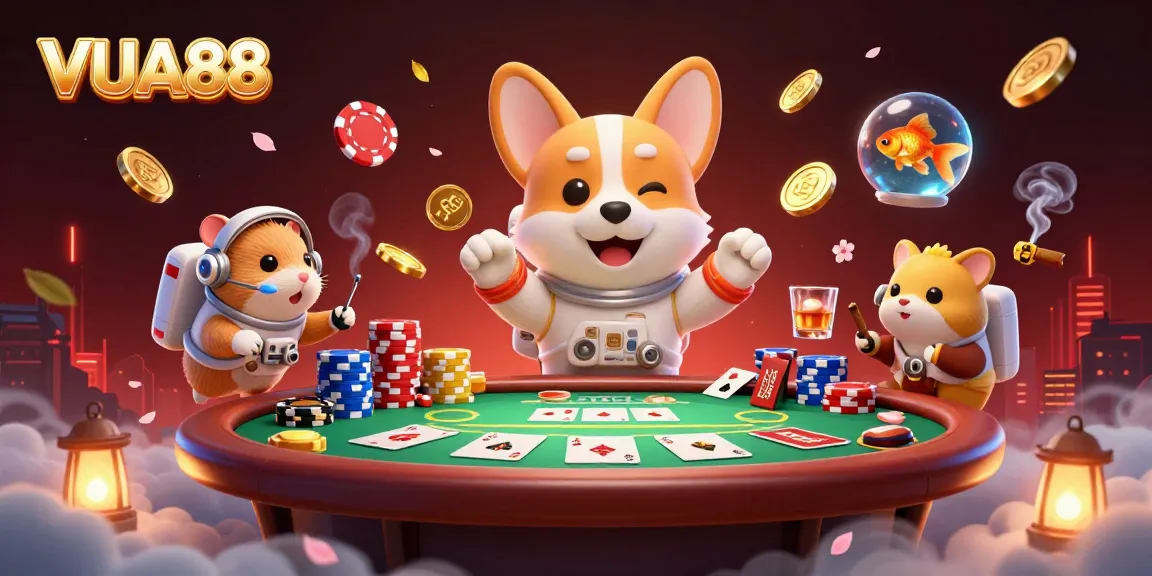 Engage in thrilling gameplay at VUA88's vibrant space station casino with unique characters.