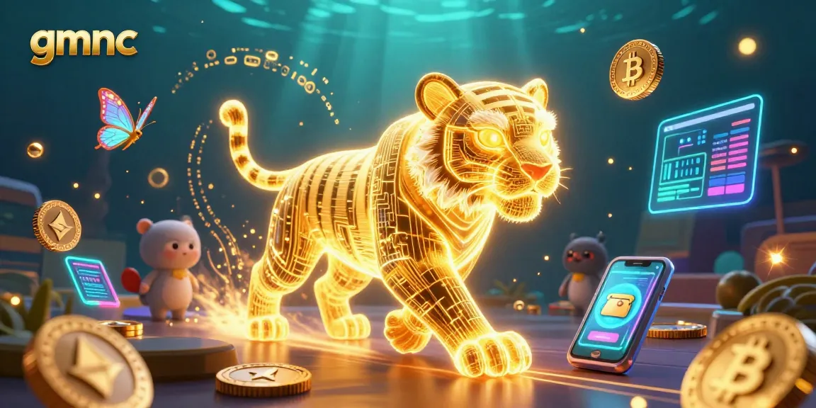 Explore the vibrant gmnc digital casino world with neon characters and crypto elements.
